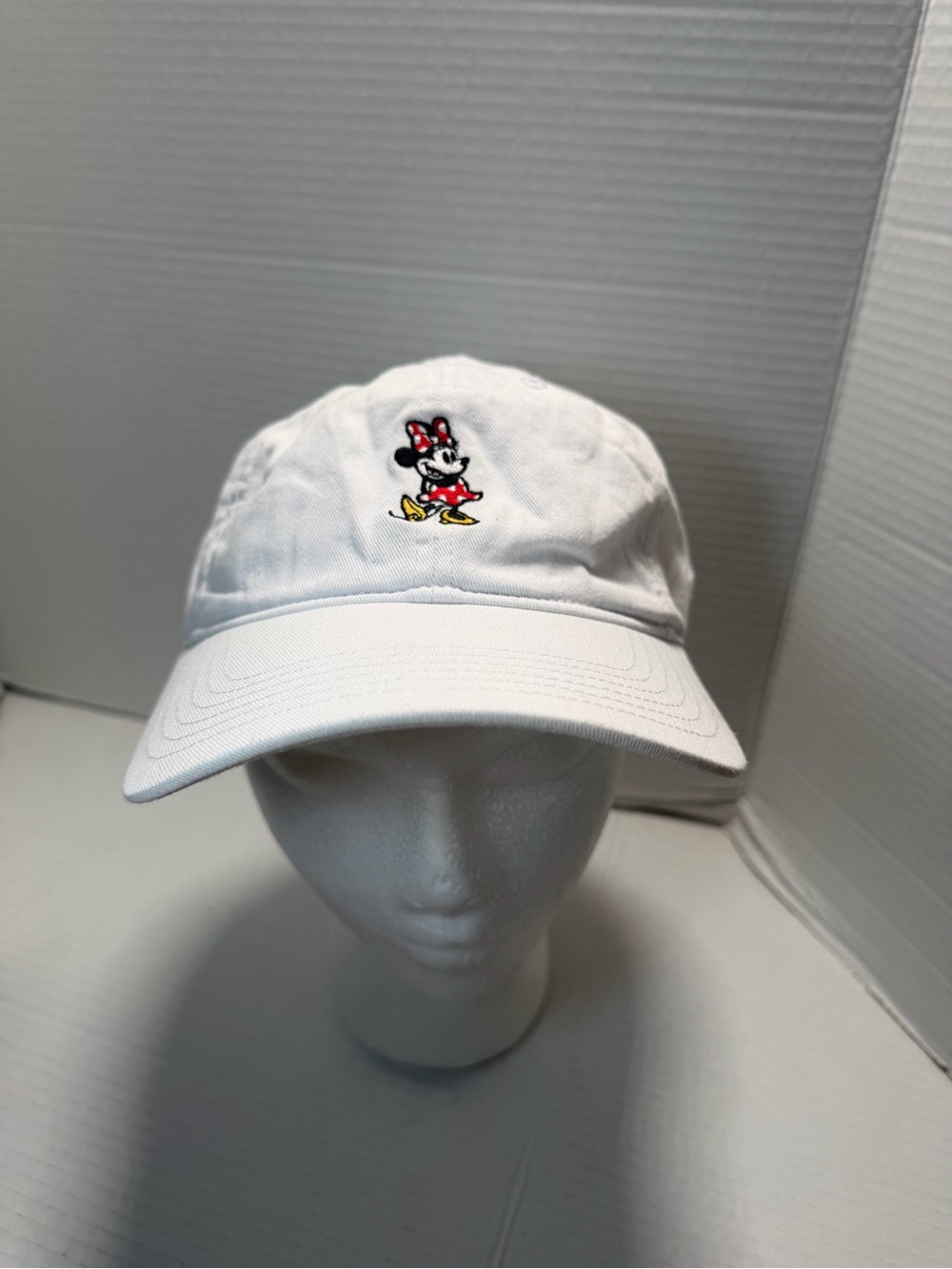 Disney Parks Minnie Mouse Figure White Baseball Hat Cap